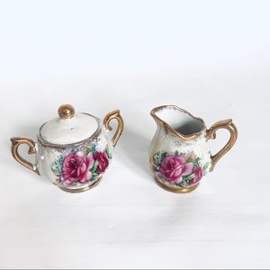 Vintage Ucagco Ceramics Japan Creamer & Sugar Bowl